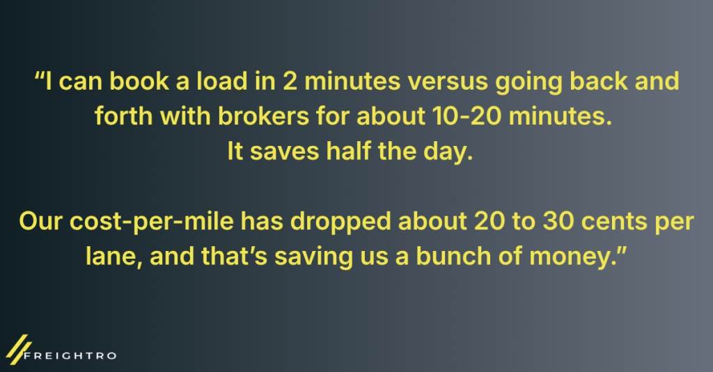 Freightro shipper TMS helps manufacturers book loads at a cost savings.